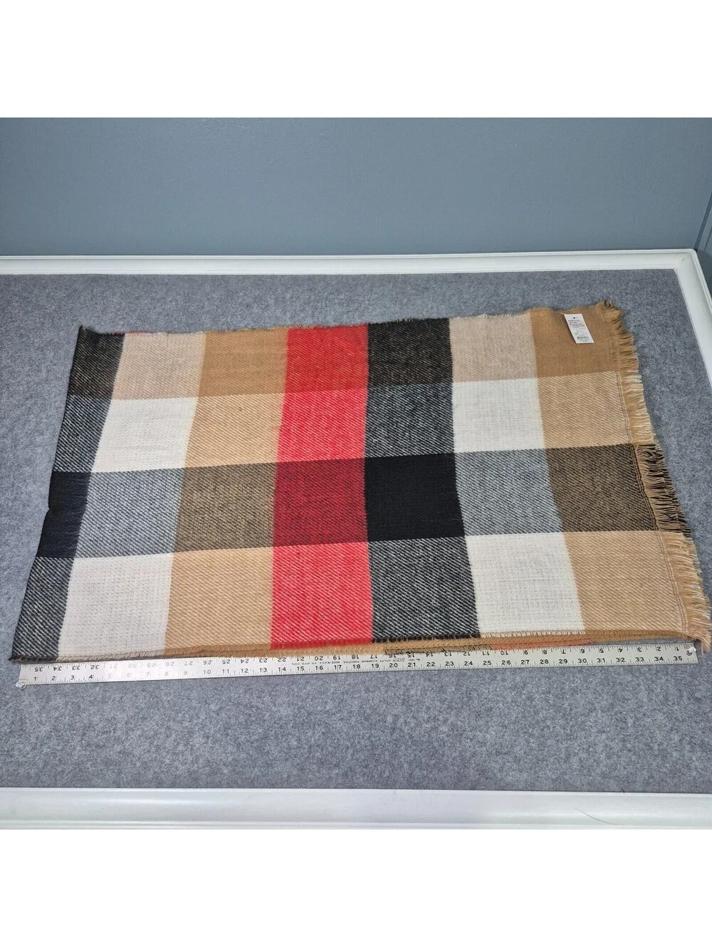 Sonoma Goods For Life Geo Oblong Scarf Tan OS Cozy Winter Stylish Warm